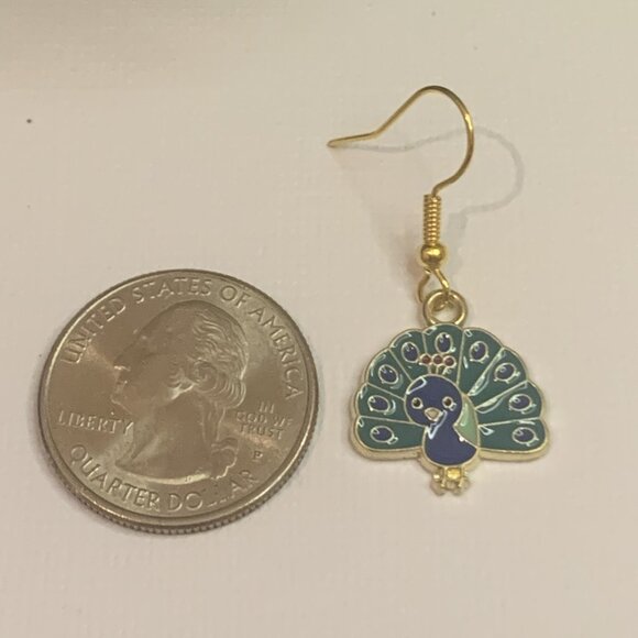 Peacock Earring, Bird Earring, Gift Idea, Peacock Jewelry, Turquoise Jewelry - Picture 5 of 5